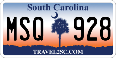 SC license plate MSQ928