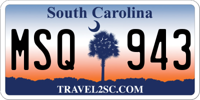 SC license plate MSQ943