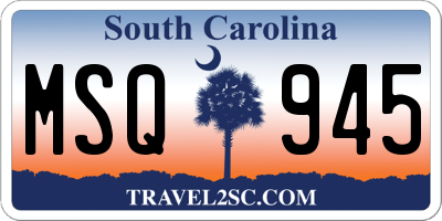 SC license plate MSQ945