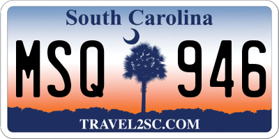 SC license plate MSQ946