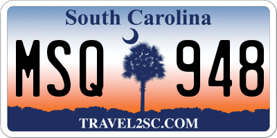 SC license plate MSQ948