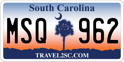 SC license plate MSQ962