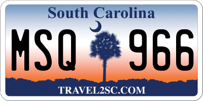 SC license plate MSQ966