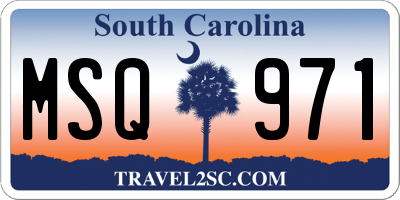 SC license plate MSQ971