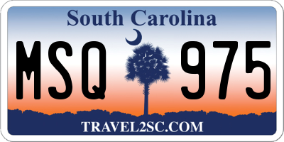 SC license plate MSQ975