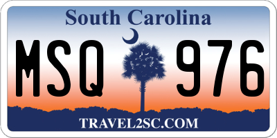 SC license plate MSQ976
