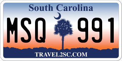 SC license plate MSQ991