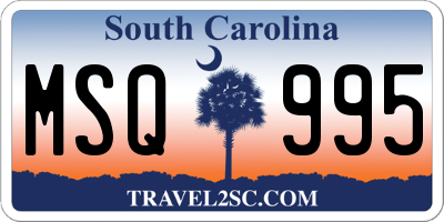 SC license plate MSQ995