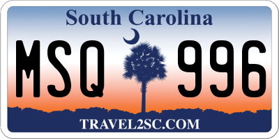 SC license plate MSQ996