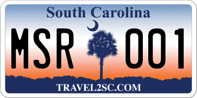 SC license plate MSR001