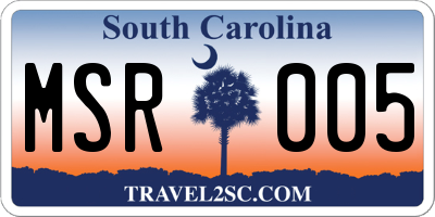 SC license plate MSR005