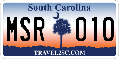 SC license plate MSR010