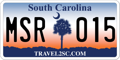 SC license plate MSR015