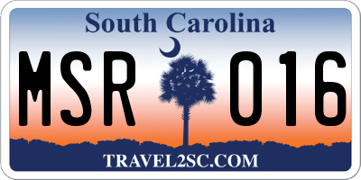 SC license plate MSR016
