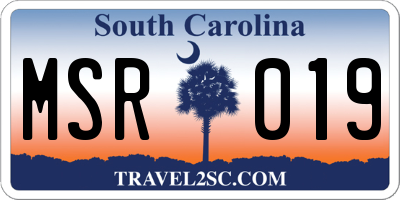 SC license plate MSR019