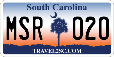 SC license plate MSR020