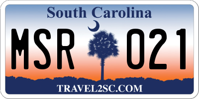 SC license plate MSR021