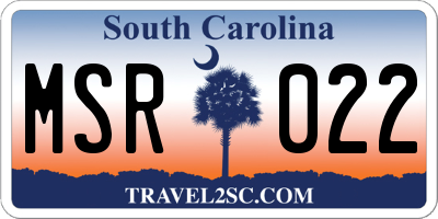 SC license plate MSR022
