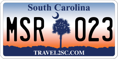 SC license plate MSR023