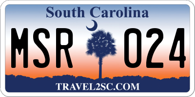 SC license plate MSR024