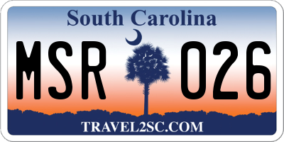 SC license plate MSR026