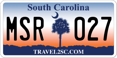 SC license plate MSR027