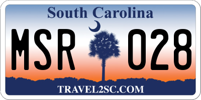 SC license plate MSR028