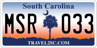 SC license plate MSR033
