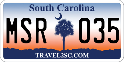 SC license plate MSR035