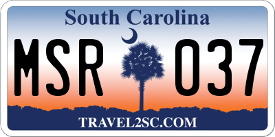 SC license plate MSR037