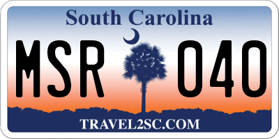SC license plate MSR040