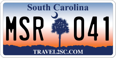 SC license plate MSR041