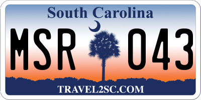SC license plate MSR043