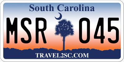 SC license plate MSR045