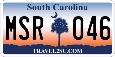 SC license plate MSR046