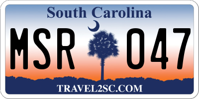 SC license plate MSR047