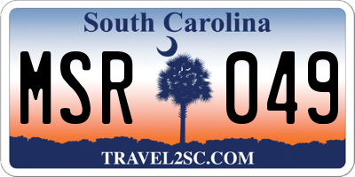 SC license plate MSR049