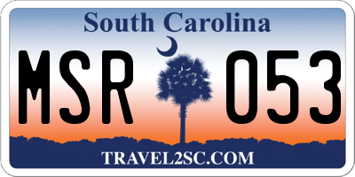 SC license plate MSR053