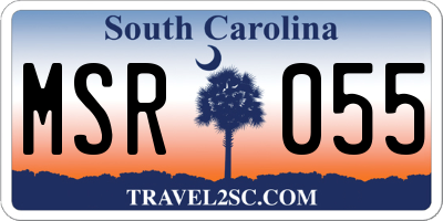 SC license plate MSR055
