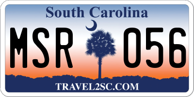 SC license plate MSR056