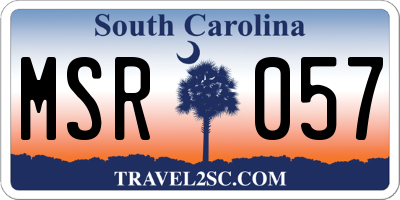 SC license plate MSR057