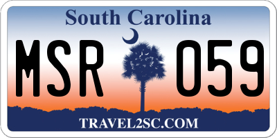 SC license plate MSR059