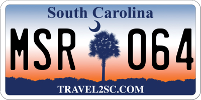 SC license plate MSR064