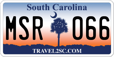 SC license plate MSR066