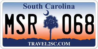 SC license plate MSR068