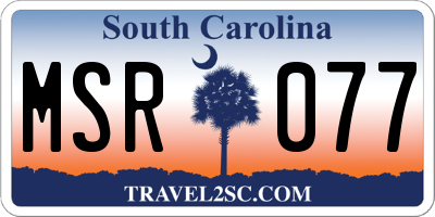 SC license plate MSR077