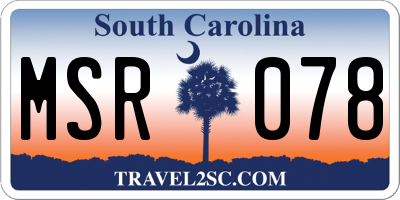SC license plate MSR078