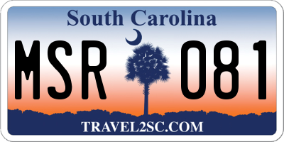SC license plate MSR081
