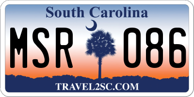 SC license plate MSR086