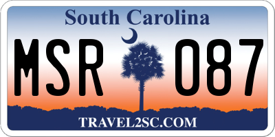 SC license plate MSR087